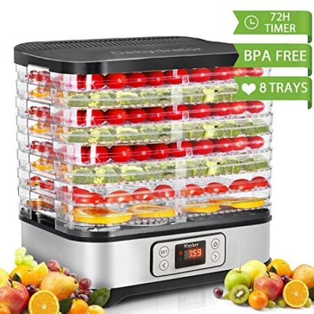 COOCHEER Essiccatore frutta e verdura,Timer di 72 ore,400 W,8 pallet,Essiccatore Alimentare,Temperatura regolabile
