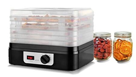 Venga! Disidratatore alimentare, Con 5 Ampi Vassoi, Temperatura Regolabile, 245 W, Nero/Bianco, VG FD 3000