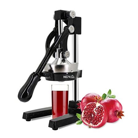 Novhome Spremiagrumi a Leva Acciaio Pressa Manuale Professionale Spremuta per Melograno Limone Arancia (Nero)