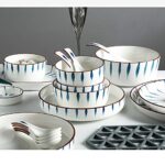 PLID Stoviglie Set Ceramica Combinazione Set da Cucina in Materiale Naturale Articoli per la tavola in Porcellana,Servizio da tavola